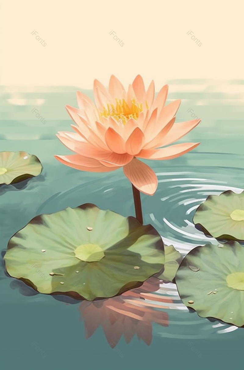凉爽夏天荷花在池塘里绽放工笔画海报背景插画,插画/手绘图,插画/手绘图库,插画/手绘图下载,插画/手绘
